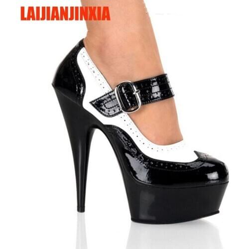 New 15CM high heel womens shoes, waterproof platform womens shoes size high Dance Shoes