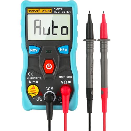ZOYI ZT-S1 Digital Multimeter tester autoranging True rms automotriz Mmultimetro with NCV DATA HOLD LCD backlight+Flashlight