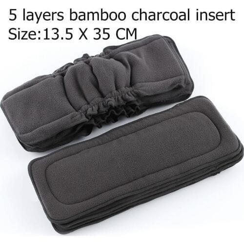 11/11 Free Shipping Five Layers Thicker Bamboo Charcoal Inserts and Bamboo Charcoal Liners With Doubel Gusset For Pocket Diapers