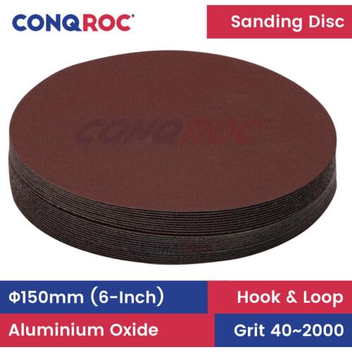25 Pieces 150mm 6-inch Sanding Discs Hook Loop Sanding Papers Grit 40~2000 Woodworking Sandpaper
