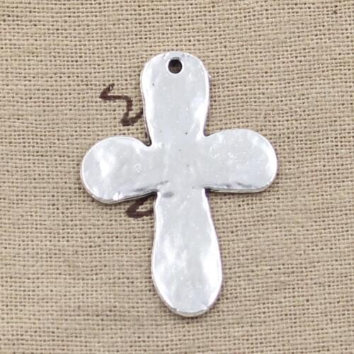 5pcs Charms Cross 37x27mm Antique Silver Color Plated Pendants Making DIY Handmade Tibetan Silver Color Finding Jewelry
