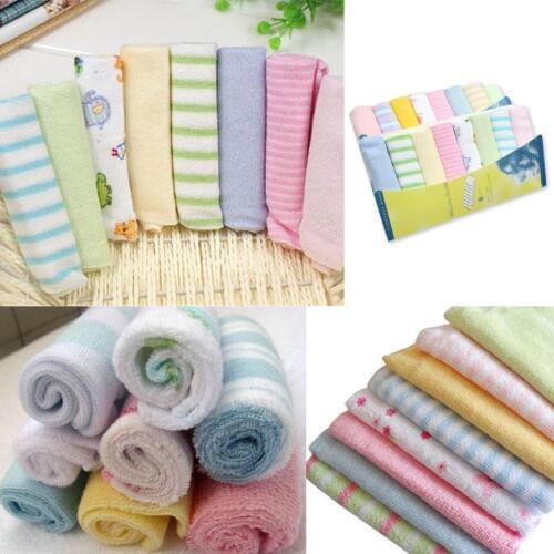 8pcs/pack Cotton Newborn Baby Towels Saliva Bibs Towel Nursing Towel Baby Washcloth Handkerchief for Kids Soft Square Towel Suit