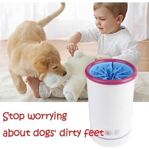 Pet Automatic Electric Foot Washer Foot Washer Cup Dog Washer USB Rechargeable Silicone Brush Rotary Paw Washer
