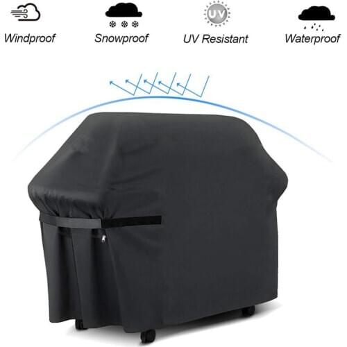Waterproof BBQ Cover 210D Oxford Cloth Grill Cover Protective UV Outdoor Garden Barbeque Covers Grill BBQ Accessory