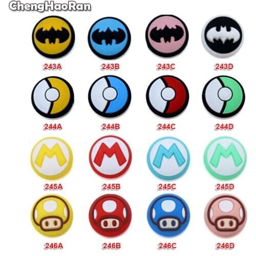 ChengHaoRan 2pcs For Joy Con Silicone Joystick Thumb Stick Grip Cover Case Analog Caps For Nintendo Switch NS Joy-Con Controller