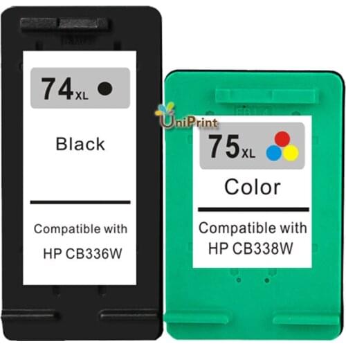 UP 2 Ink Cartridge For HP 74 xl CB336WN + for HP 75 xl CB338WN Printer