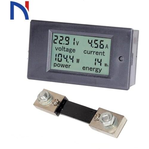 DC 6.5-100V 100A Digital DC Voltmeter Ammeter LCD 4 in 1 DC Voltage Current Power Energy Meter Detector Amperimetro Shunt