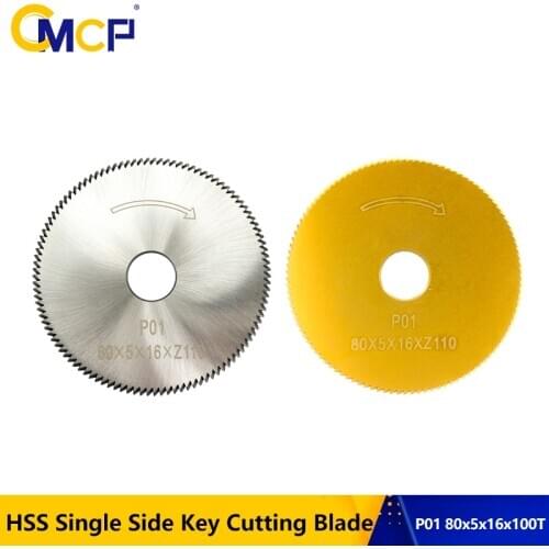CMCP 1pc P01 80x5x16x100T HSS Key Cutting Machine Blade Titanium Coated Saw Blade For Horizontal Key Machine Key Cutting Disc