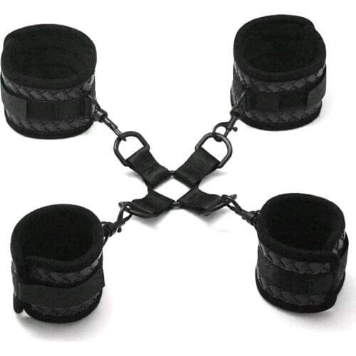 Erotic Sex Toys Handcuff Ankle-cuffs For Woman Adult Game Soft PU Leather Cuff Hogtie Bondage BDSM Kits lovers Sex Accessories