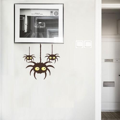 Halloween cartoon little spider Wall Sticker Festive funny home decor Mural Art Decals halloween decoration stickers