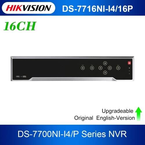 HIkvision DS-7716NI-I4/16P Original 4K 16CH POE IP NVR 4 SATA Max Up to 12MP Resolution Network Video Recorder H.265+ HDMI