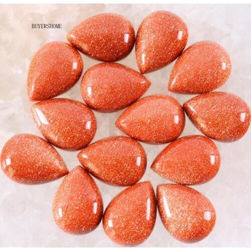 Water Drop 18x13MM Cabochon Natural Stone Bead Gold Sandstone For Jewelry Making Necklace Pendant Bracelet Earrings 10Pcs K814