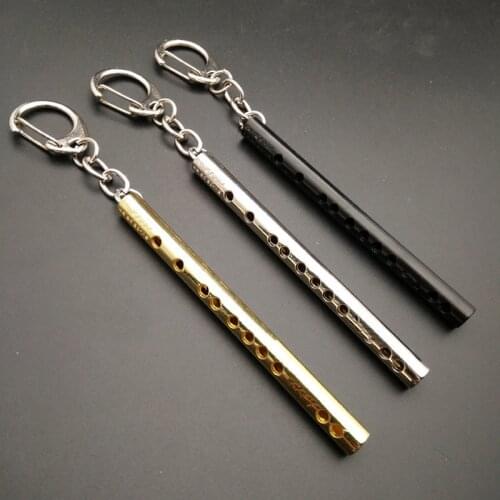1PC Mini Pocket Musical Instrument Keychain Cosplay Prop Accessories Flute Keyring Key Chain Pendant