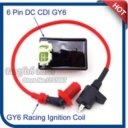 Racing Ignition Coil & DC CDI Box 6 Pin For Kymco SYM Vento Scooter GY6 50cc 125cc 150cc Engine Moped