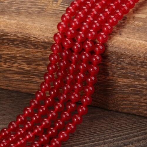 Natural Stone Round Red Beads For Jewelry Making 15" Strand 4 6 8 10 12MM Pick Size Fit Diy Necklace Bracelet