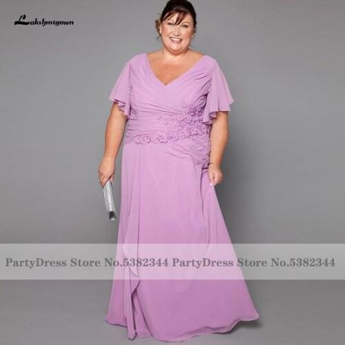Lakshmigown Lilac Chiffon Long Evening Dress Plus Size Wedding Dresses for Women 2020 Robe Longue Party Gowns Custom Made