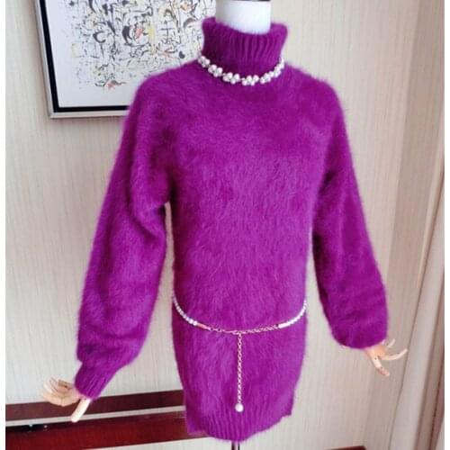 Hot sale Women ladies Sweaters and Pullovers Pure Mink Cashmere Knitted turtleneck sweater Pullover free shipping S1919