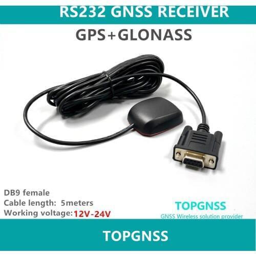 RS232 gps receiver antenna module gps glonass Dual mode VCC 12V NMEA 0183 Industrial control quality DB9 female GN200GRV12