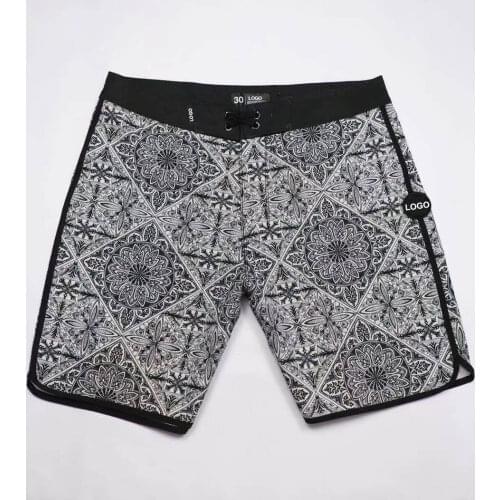 Bermuda Printed Mens Phantom Beach Shorts Quick Dry Waterproof Swimwear Surfing Sport Board Shorts Elastic Spandex Gym Trunks