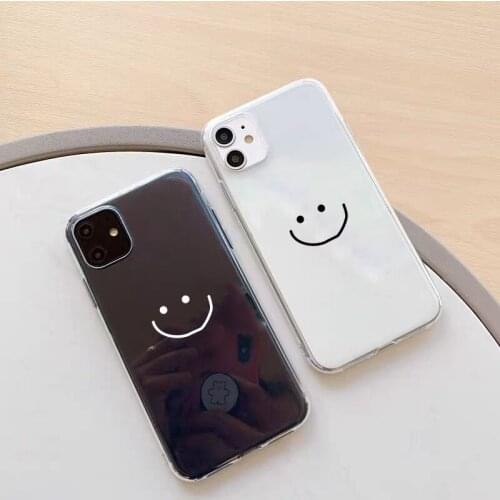 For Samsung Galaxy A90 A80 A70 A70S A70E A60 A50 A50S A40 A40S A30 A30S Soft TPU Print Simple Smile Clear Cover Shell Phone Case