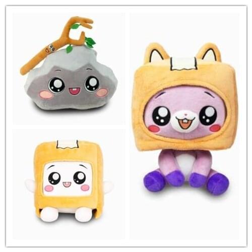 New Lankybox Removable Foxy Rocky Soft Stuffed Plush Cartoon Pillow Doll Toy Birthday Gift