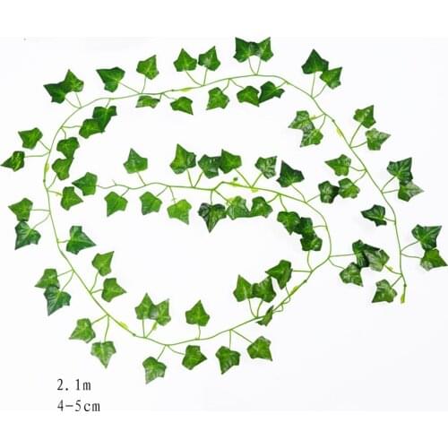 New Arrival Leaf 1 piece 2.1M Home Decor Artificial Ivy Leaf Garland Plants Vine Fake Foliage Flowers Creeper Green Ivy Wreath