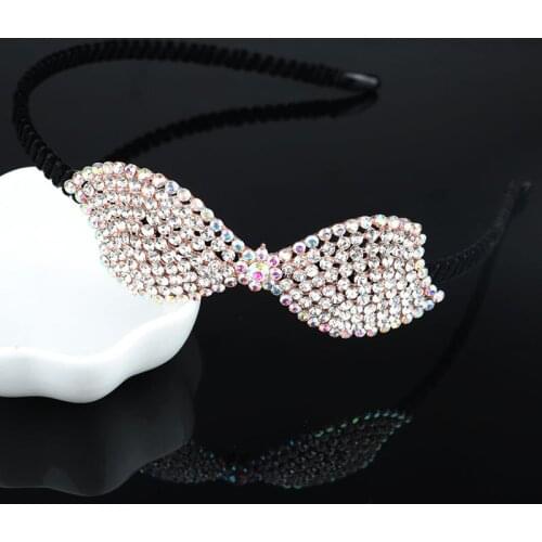 Handmade All-Crystal Butterfly Headband Hair Hoop Chinese Vintage Classic Alloy Bow Hair Accessories Headwrap Headwear Wholesale