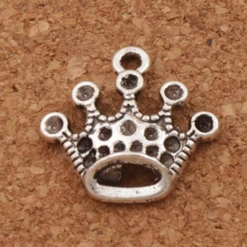 Crown Charm Beads 17x18mm 55pcs Zinc Alloy Pendants Jewelry DIY L302 Metal Religious Classic Lzsilver