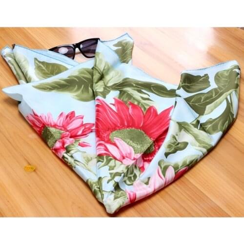 Charming Floral 100% Twill Silk Scarf Shawl Foulard 35"x35"