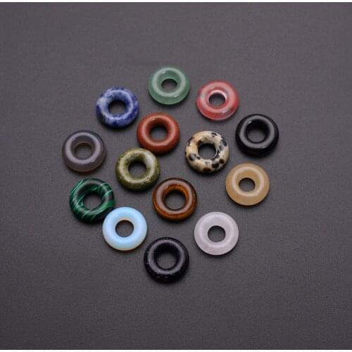 24pcs/Lot Bulk Wholesale Gemstones Natural Agates Jade Quartz Stone Big Hole Beads for Jewelry Making DIY Accessories 4*15mm