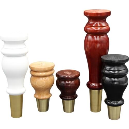 Wooden Sofa Legs Cabinet Feet with Gold Covers Wardrobe Leg Wood Holder For Furniture TV cabinet Foot Side Table Leg