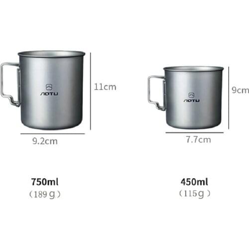 Camping Mug Titanium Cup Tourist Tableware Picnic Utensils Outdoor Kitchen Equipment Travel Cooking set Cookware Hiking