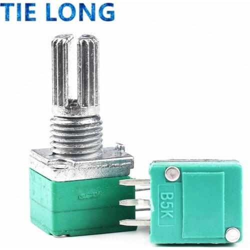 10pcs RK097 potentiometer RK097N 5K 10K 20K 50K 100K 500K B5K with switch audio 3pin shaft 15mm amplifier sealing potentiometer
