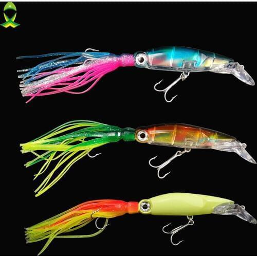 JSM 3pcs/lot 24.5cm 40g Fishing Lures For Trolling Bionic Artificial Bait Squid lure for fishing Jigging tackle