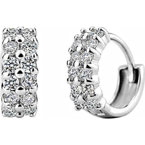 Sterling 925 Silver Earrings Natural Crystal Small Flower Hoop Earrings For Women Birthday Fashion Jewelry Gift CME1513