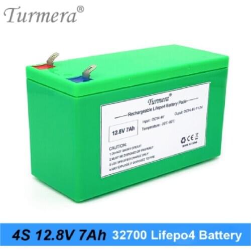Turmera 4S1P 12.8V 7Ah 32700 Lifepo4 Battery Pack with 4S 40A Balanced BMS for Electric Boat and Uninterrupted Power Supply 12V