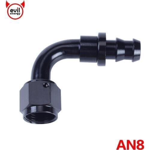 Evil energy Universal AN8 Push-on Hose End Fittings Fuel Oil Cooler Hose Fitting Reusable 0 45 90 180 Degree Adapter Black