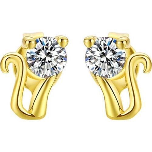 WQQCR Hot 18 Gold Earrings Crystal Shiny Fashion Stud Earrings Ladies Girls Holiday Gifts Free Shipping Wholesale