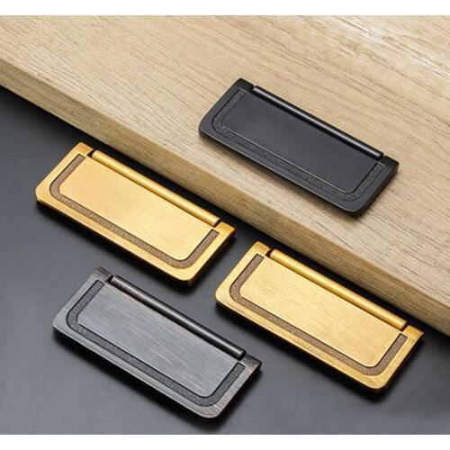 Drawer cabinet door dark handle European invisible wall mounted flat cabinet closet door handle modern minimalist cabinet handle