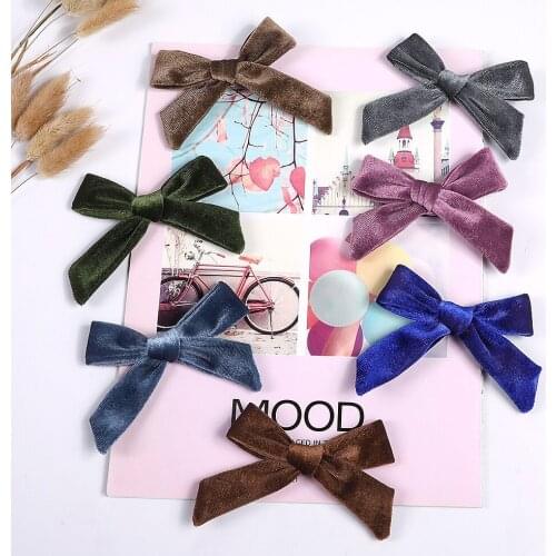 New Fashion Super soft velvet Baby bow Hairpin multicolor baby cute little butterfly Girls Barrettes Hair Accessories