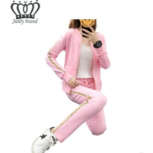 2020 Spring Autumn Womens Velvet Tracksuits Long Sleeve Letter Pattern Embroidery Hoodies women two piece outfits pants