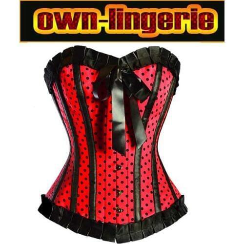 Womens polka dots sexy corset,5colors for choose,size s-2xl