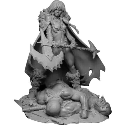 1/24 75mm Resin Figure Model Kit Sexy Girl Barbarian Warrior Unassambl Unpainted A-238 Kits Heroine Beauty Model Self-asse