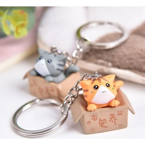 1pc Cartoon Cat Key Rings Chains Pendant Ornament For Bag Car Keychain Gift