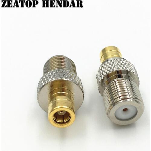100Pcs Brass SMB Female Jack to F Type Female Plug RF Straight F/F 50Ohm Coaxial Connector for Wire Cable