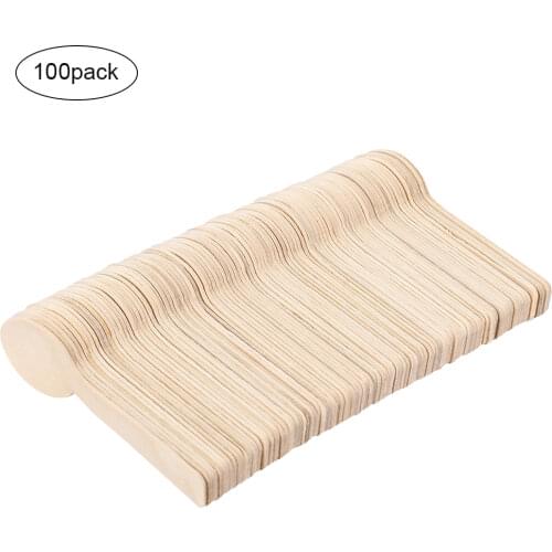 100Pcs Disposable Wooden Spoon Mini Ice Cream Spoon Wood Dessert Scoop Western Wedding Party Tableware Kitchen Accessories Tool