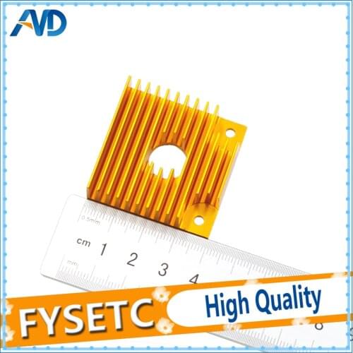 2pcs Aluminium Heat Sink Cooler Fan Radiator Gold Heat Sink 40 X 40 X 11mm For 3D Printer Makerbot MK7 MK8 Extruder