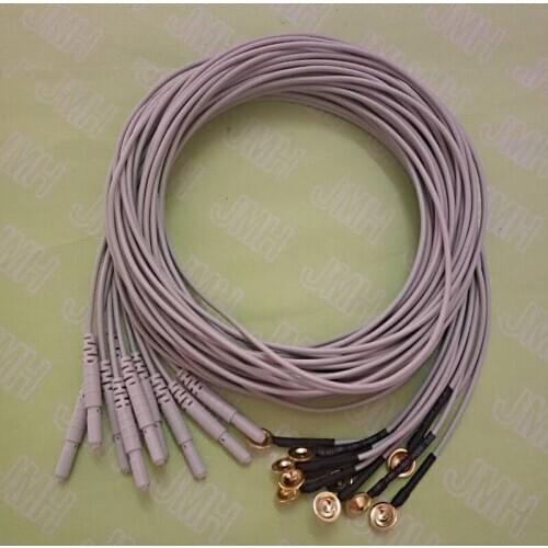 20pcs Din 1.5mm female plug EEG Copper Cap Electrode cable for sleep brain EEG,1.5m