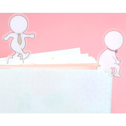 5pcs/Set Cute Cartoon Reading Bookmark Funny Walking Small Person PP Plastic Bookmark Gift Stationery Film School Supplies