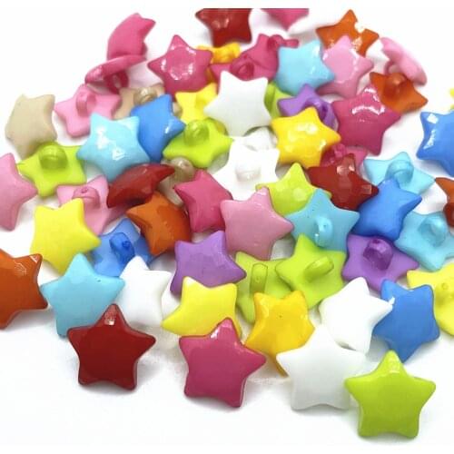 100pcs 17mm star button colors Dyed Plastic cartoons buttons coat boots sewing kid clothes accessory